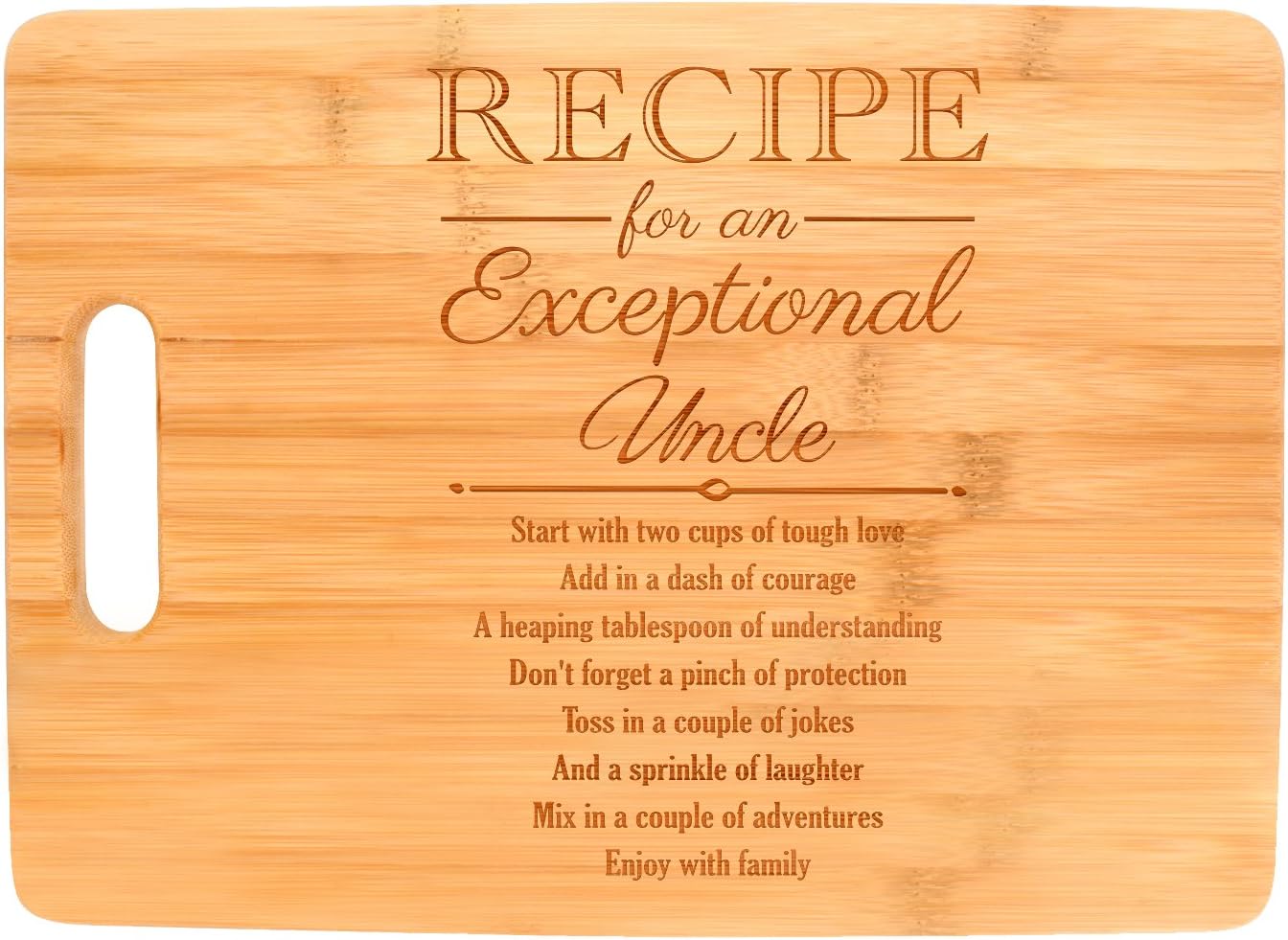 Uncle Gifts Recipe for an Exceptional Uncle Birthday Gifts Decorative Paddle Shaped Wood Serving Board