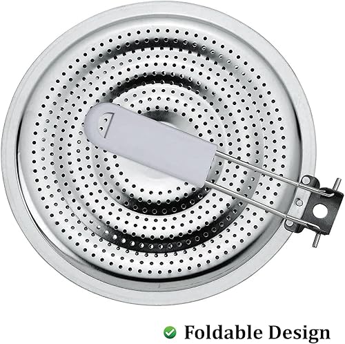 Miniatura 2 de Home-X Difusor de calor de acero inoxidable para estufa de gas y eléctrica, placa adaptadora de placa de inducción de distribución uniforme de calor
