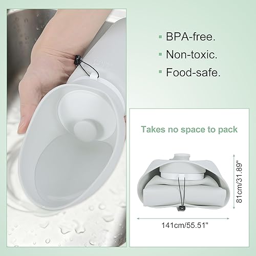 Miniatura 4 de Portable Dog Water Bottle, Collapsible Leak-Proof Water Dispenser, Dog Travel Water Bottle for Hiking Travel, 550ml, Grey