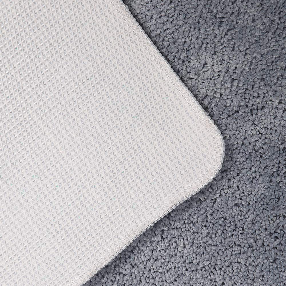 Topchances Juego de 3 alfombrillas de baño de microfibra antideslizante, peludas, suaves, de absorción rápida de agua, alfombrillas de baño, alfombrilla de baño, cubierta de asiento de inodoro (gris