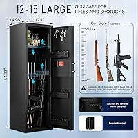 Vista 2 de Karini 10-15 Caja fuerte biométrica para rifles y pistolas. Cajas fuertes biométricas para rifles con huellas dactilares para el hogar. Gran