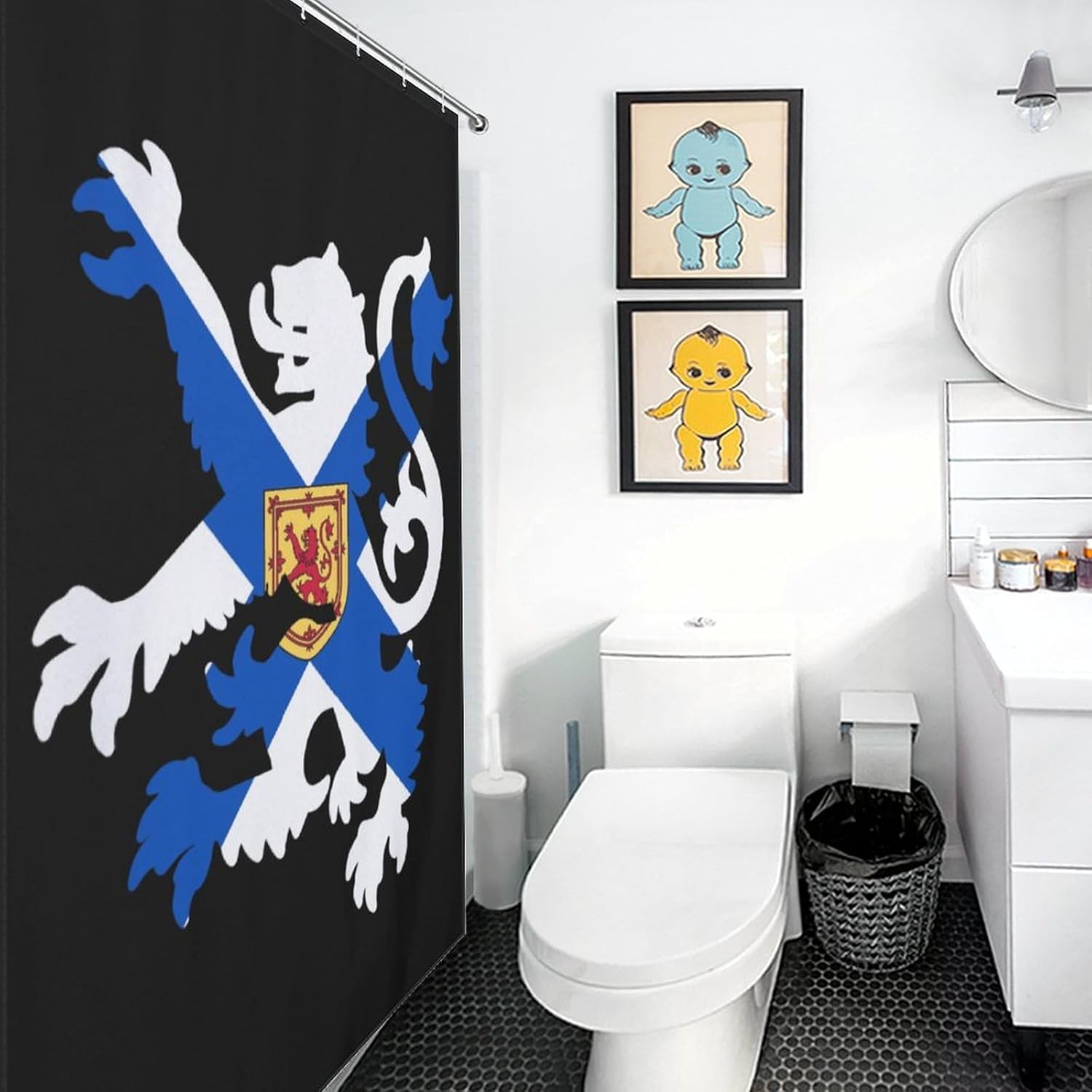 Flag of Scotland Lion Rampant Shower Curtain 46.85x70.87Inch（119x180cm） Polyester Bath Curtain Shower Curtains Printed Decorative