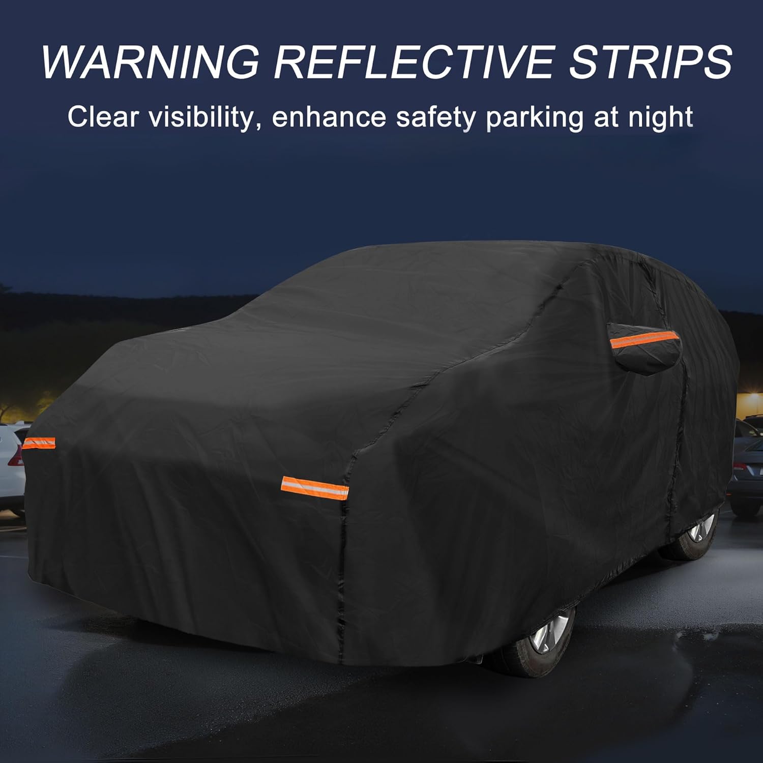 X AUTOHAUX Car Cover Outdoor Waterproof Sun Rain Snow Hail Protection with Left Side Door Zipper 210D-PU for Kia Carnival