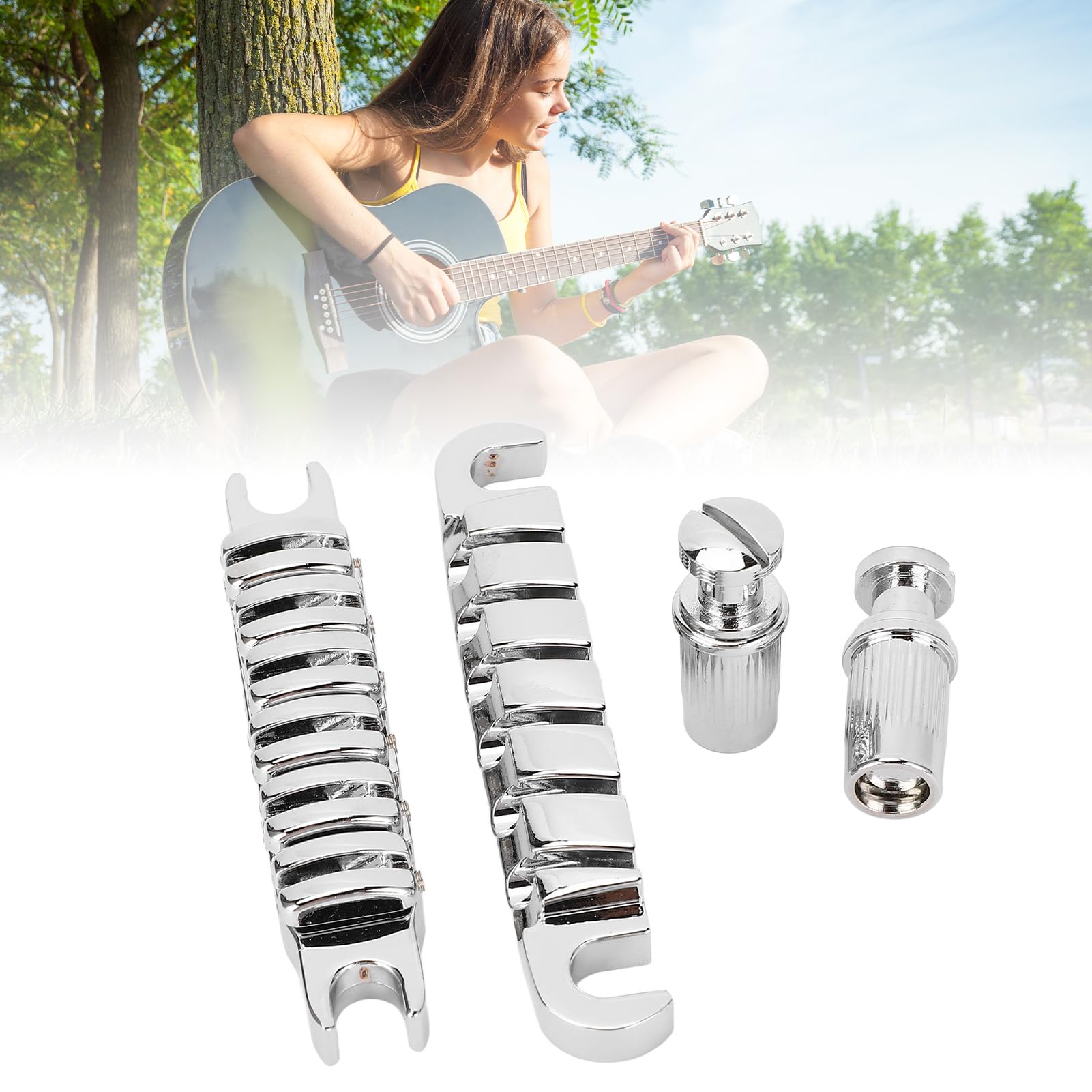 Gitarrensaite durch Steg, Zinklegierung, Individuell Verstellbar, 10, 4 Mm Saite durch Steg, Ersatz für (SILVER