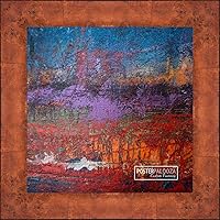 Vista 2 de Poster Palooza 5x5 Inch Traditional Honey Pecan Complete Wood Square Picture Frame with UV Acrylic Plexiglass, Foam Board Backing & Hardware