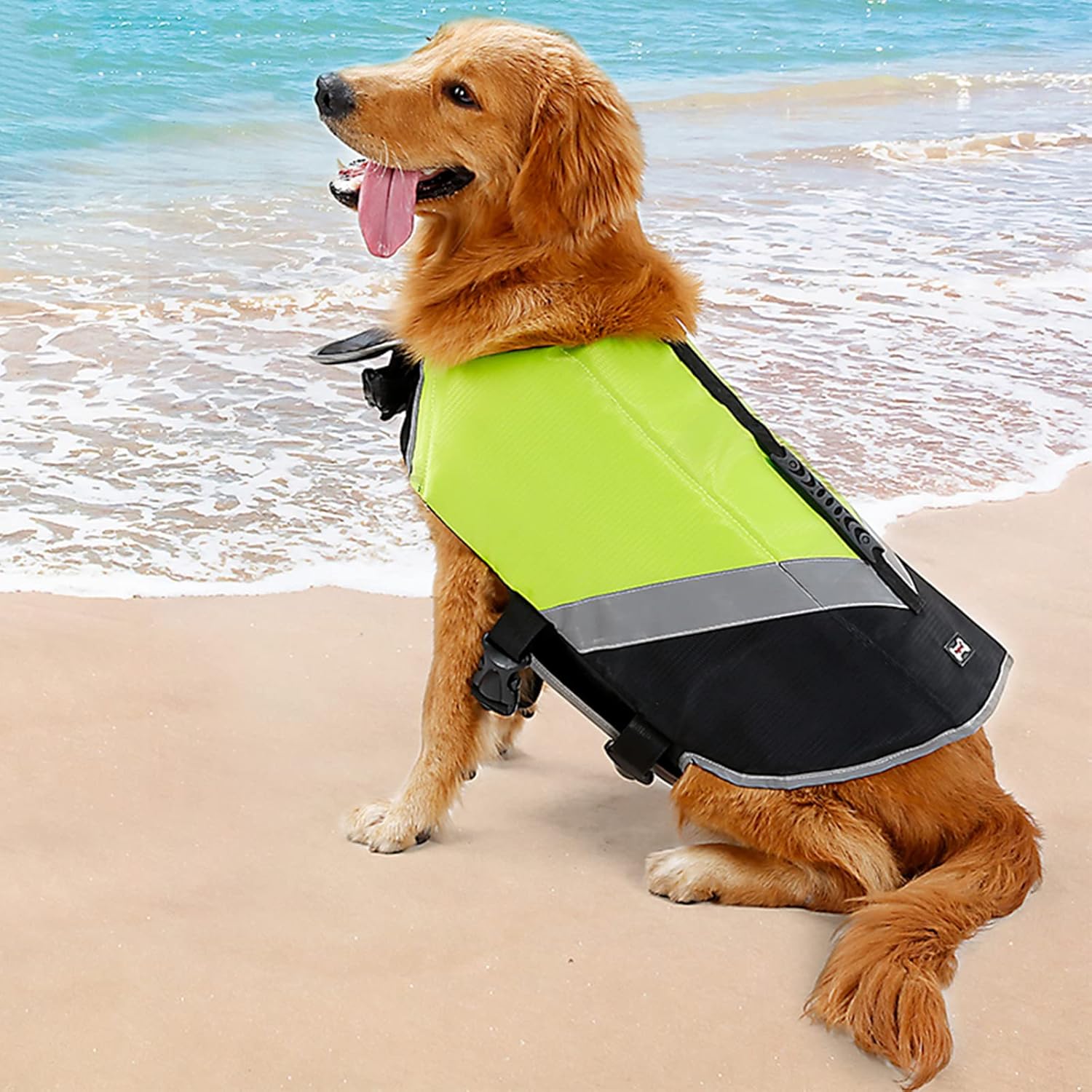 Dog Life Jacket with D Ring, Dog Life Vest with Chin Float, Dog Lifejacket with Buckles Swimming in Pool, Dog Float Coat for Small Medium Large Dogs