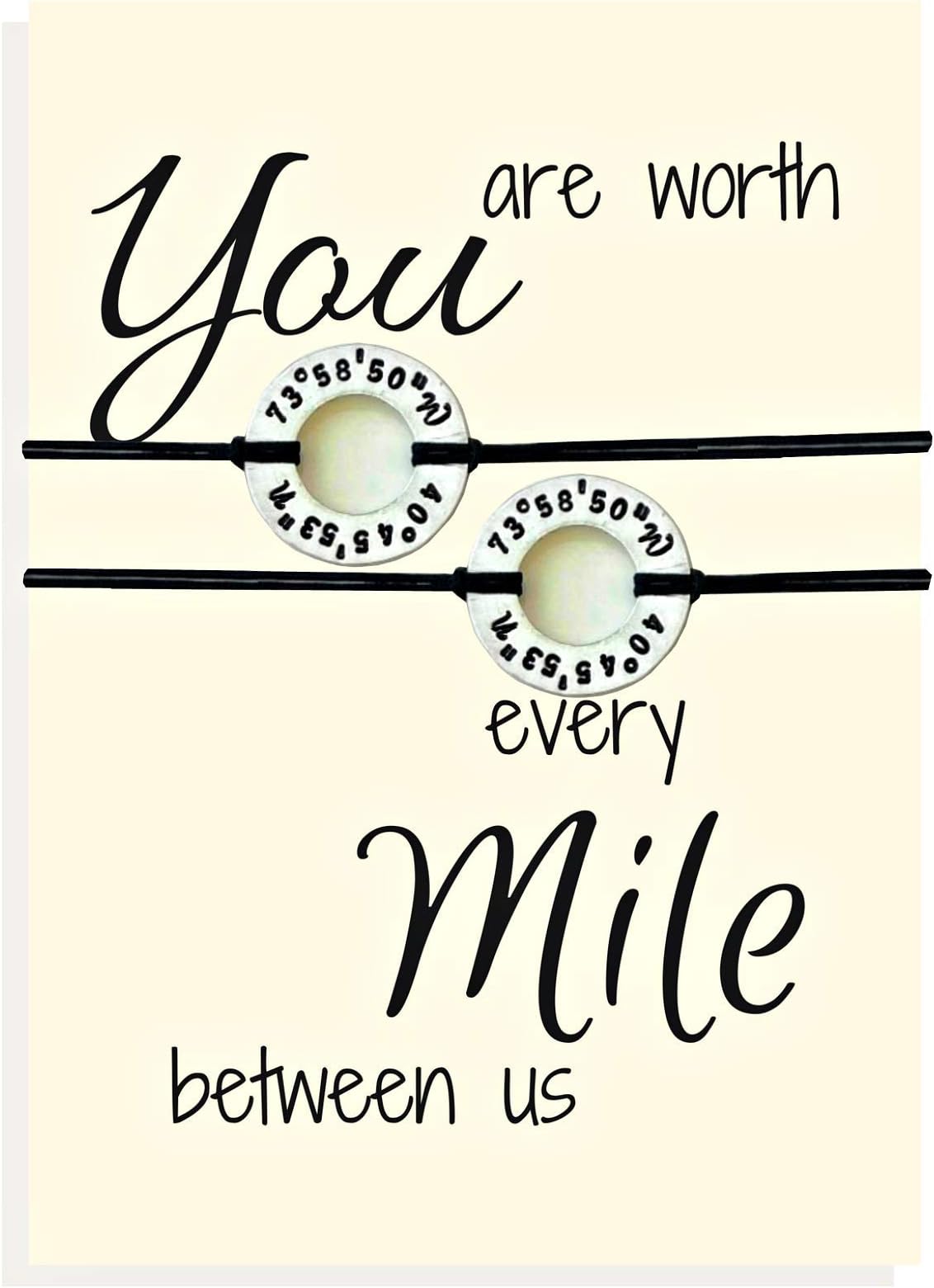 Carrie CloverCoordinate bracelet set for couples, Boyfriend bracelet, Distance bracelets, Latitude Longitude Bracelet, Long Distance Relationship Gift, Anniversary gifts for him, Matching Bracelets