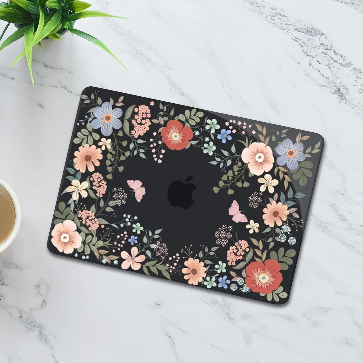 MOSISO Compatible with MacBook Air 13 inch Case 2026 2025 2024-2022 M4 A3240 M3 A3113 M2 A2681, Lush Floral Hard Shell&Keyboard Cover&Screen Protector for MacBook Air 13.6 inch Case, Black - Image 8