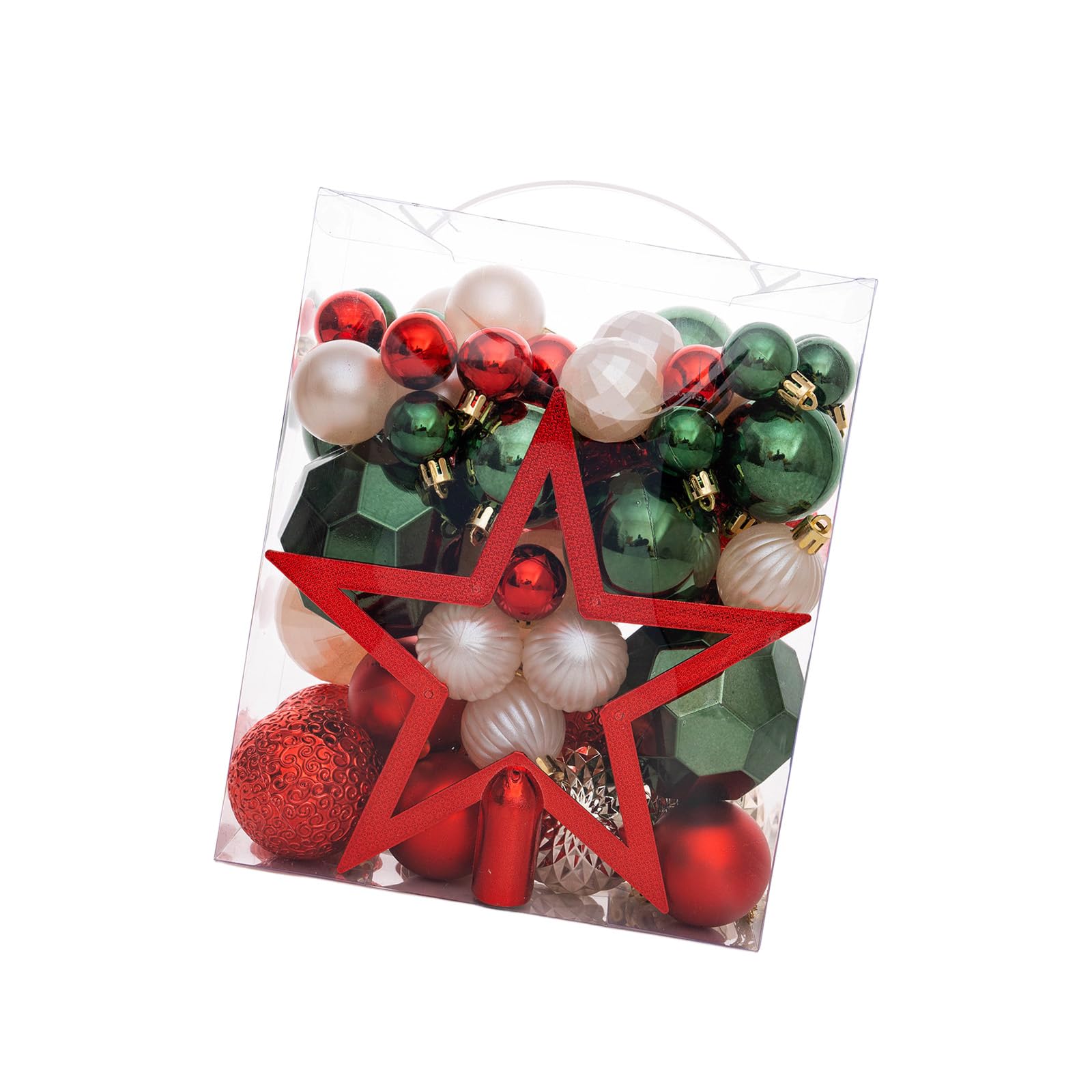 KAQNTUD User-friendly Efficient Christmas Decoration Assortment with Shatterproof Tree Toppers Star for Home Decoration Shatterproof Christmas Bauble Interior Decoration