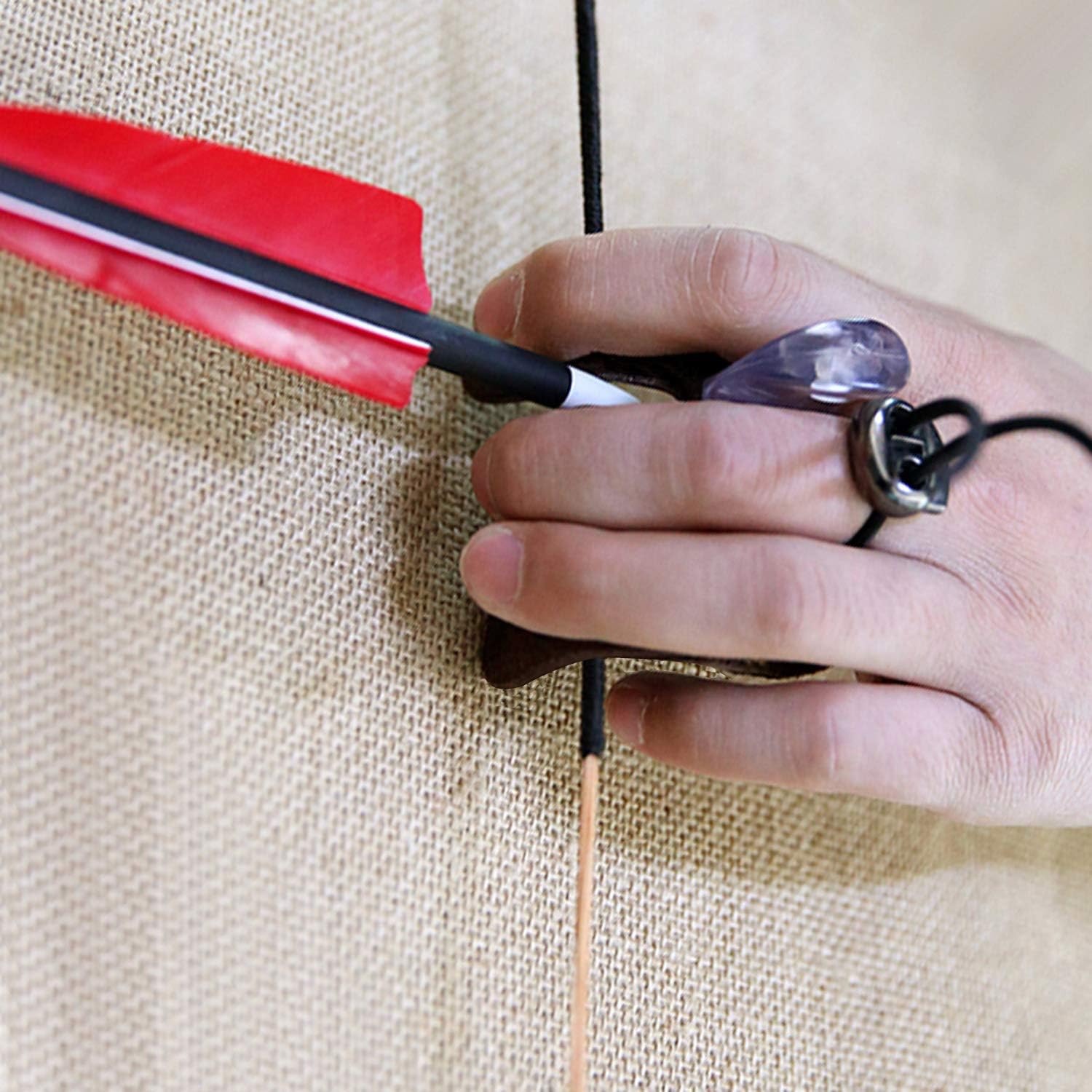 EAmber Archery Finger Tab Genuine Cow Leather Shooting Tabs Finger Saver Protect Guard for Recurve Bows Hunting Finger Protector, Black : Sports & Outdoors