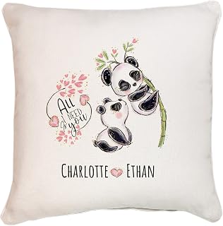Beaver Fun, Panda Couple Cushion, Custom Panda Couple Throw Pillow, Valentine's Day Gift for Her, Custom Engagement Gift, Anniversary Gift, Gift for Him