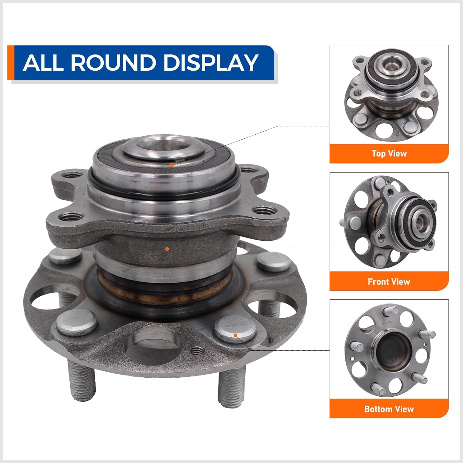 PAROD 512257 Pack of 2 Rear Wheel Hub Bearing Assembly Compatible with 2006-2011 Honda Civic LX GX DX