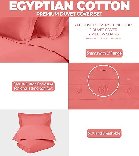 Miniatura 7 de Algodón peinado de grapa larga 100% Premium de 300 hilos, juego de fundas para edredón de 2 unidades tamaño twin, una sola capa, sólido, borgoña