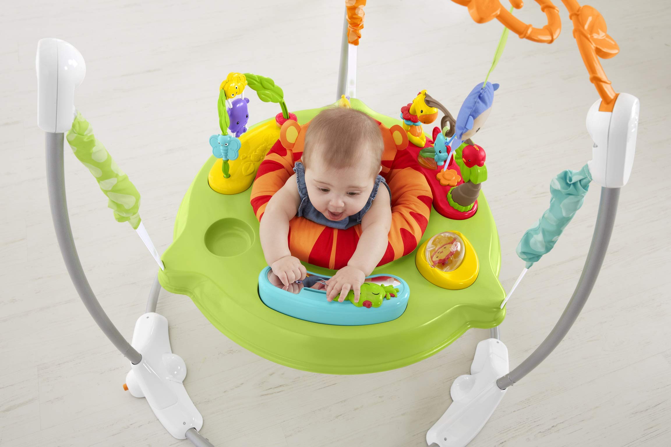 Fisher-Price Saltador Animalitos de la Selva, Producto para Bebés, con Música, Luces, Sonidos y Accesorios, Regalo para Bebés de 6 o más Meses, Tigre, 1 Unidad (Paquete de 1)