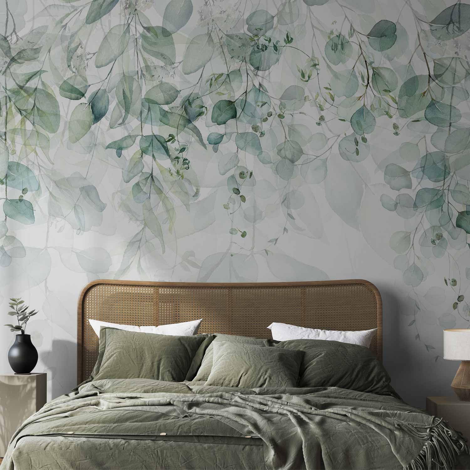 murando - Carta da Parati Adesiva 196x140 cm Fotomurali Adesivi Murali Rivestimento Parete Moderna per Pareti Adesiva Muro Decorativo Fotomurale Soggiorno Foglie Fiori Botanico Natura Elegante