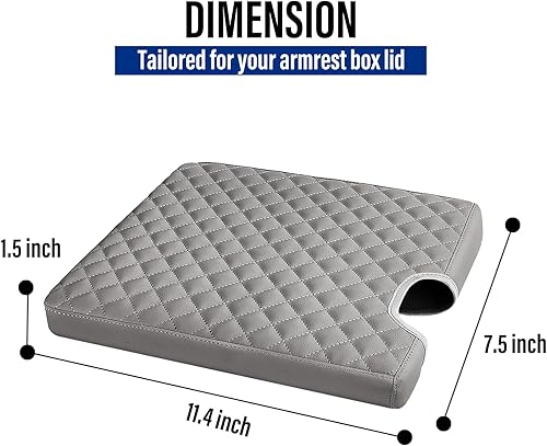 Miniatura 7 de Funda para reposabrazos de consola central para Ford F150 2015-2022, F250 F350 F450 F550 2017-2022, accesorios interiores de automóvil de piel