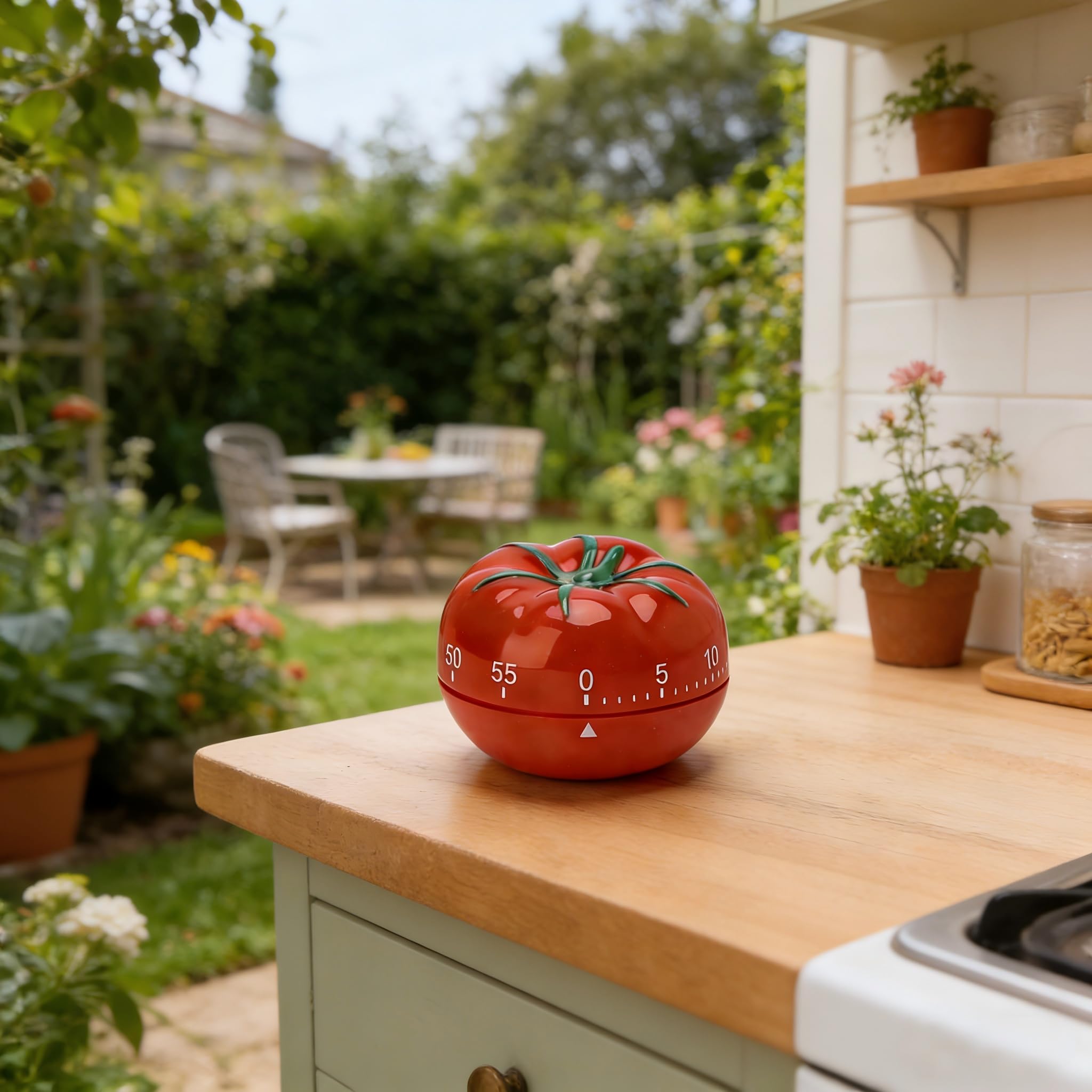 Niedlicher Küchentimer in Tomatenform, mechanischer Aufzieh-Timer, 60 Minuten, 360 Grad drehbarer Timer, Küche Kochen Timer