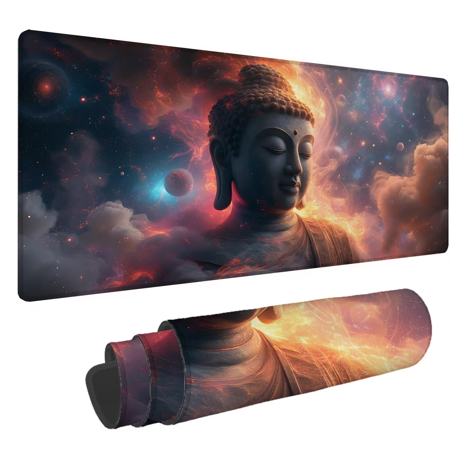 Zen Podkładka pod mysz XXL Starry Sky 1600 x 800 x 4 mm Podkładka pod mysz do gier, duża wodoodporna antypoślizgowa podkładka na biurko, podkładka pod mysz szyte krawędzie dla graczy, komputer,