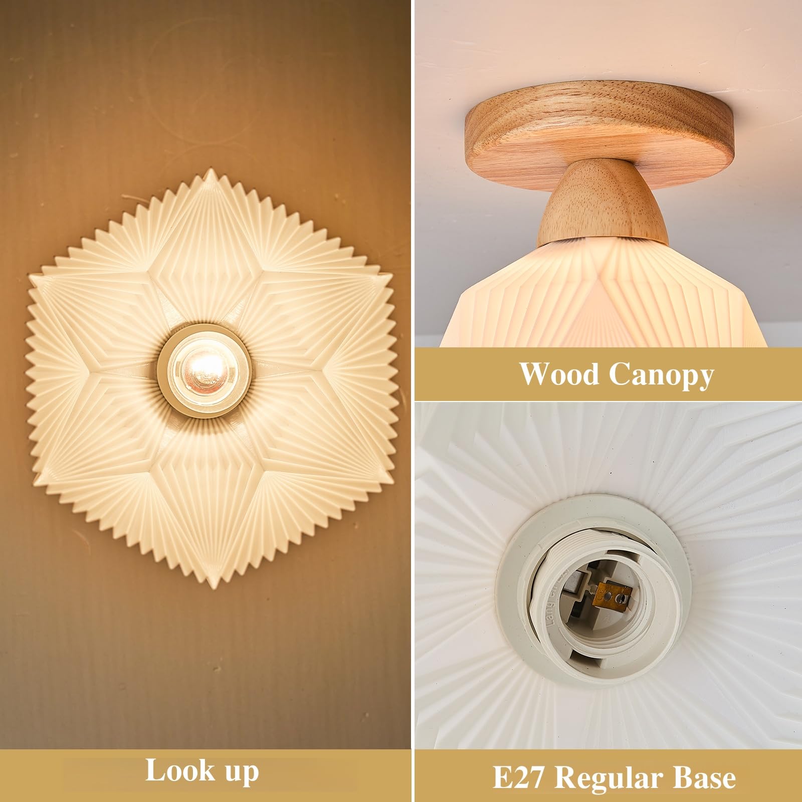 Dellemade Pack of 2 Chandelier, Flush Mount Ceiling Light, White Shade Light Fixture - Image 3
