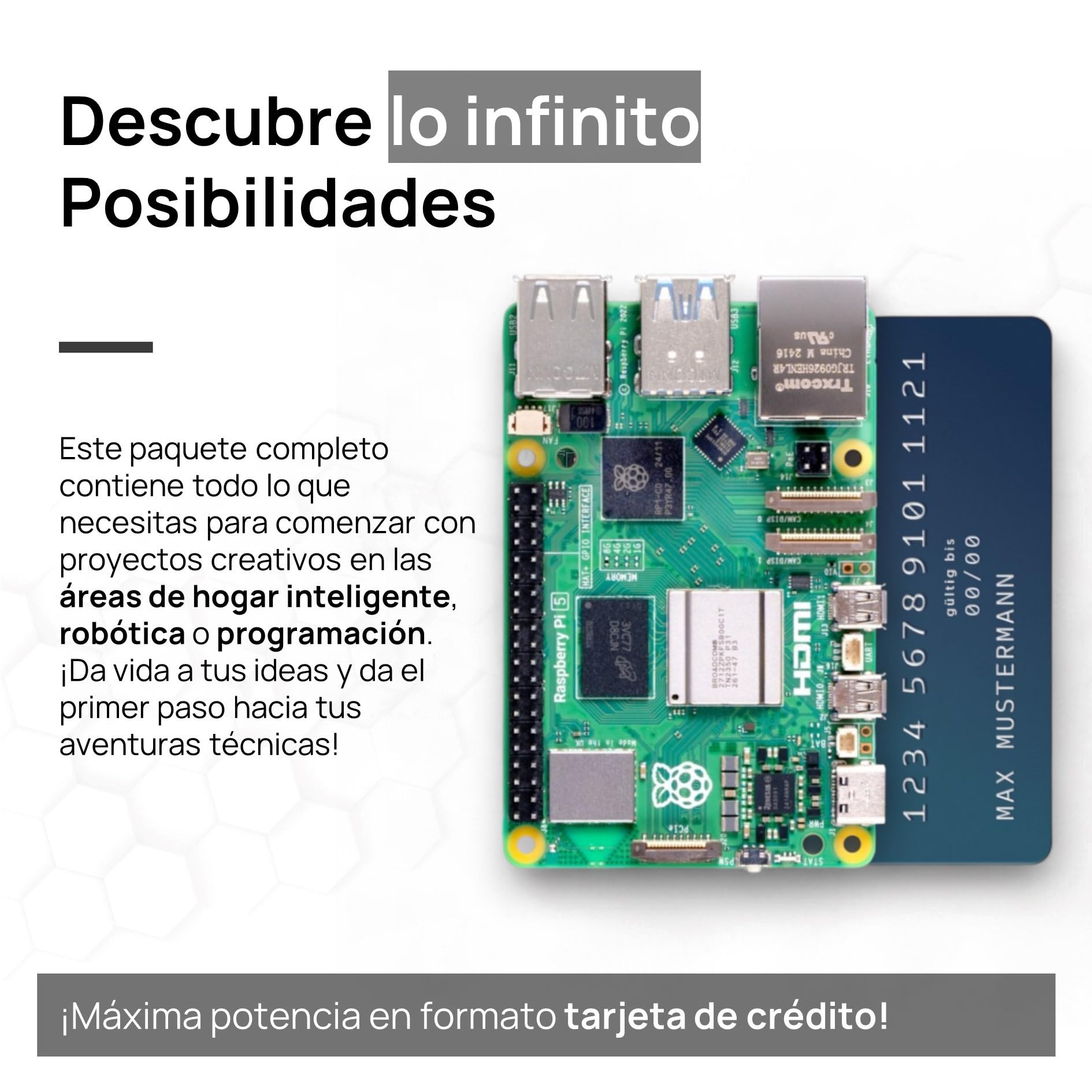 db-tronic Raspberry Pi 5 4 GB NVMe Kit 64 GB 27 W Carcasa metálica Refrigeración Activa SSD M.2 NVMe PCIe