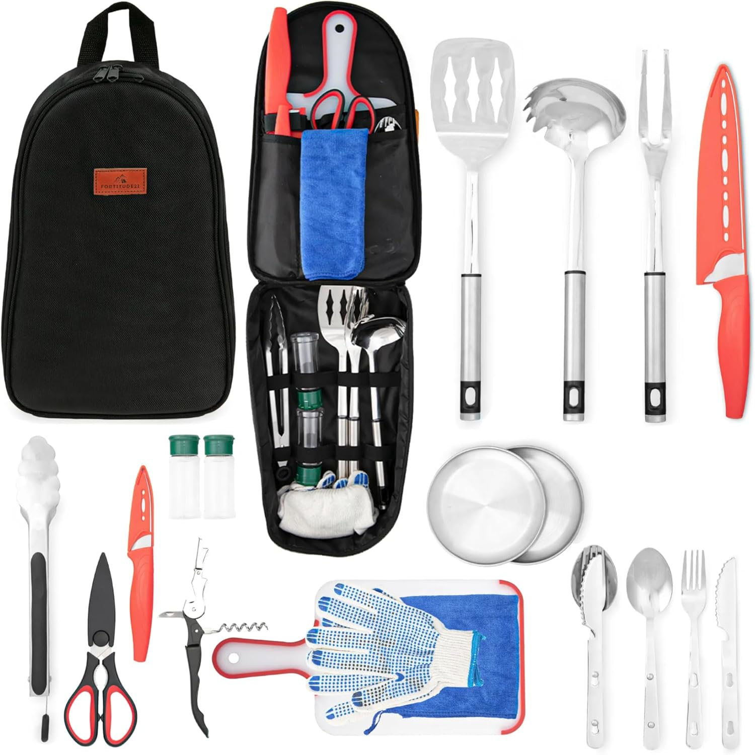 Camping Utensils Set, 21pcs Camp Cooking Kit with BBQ...