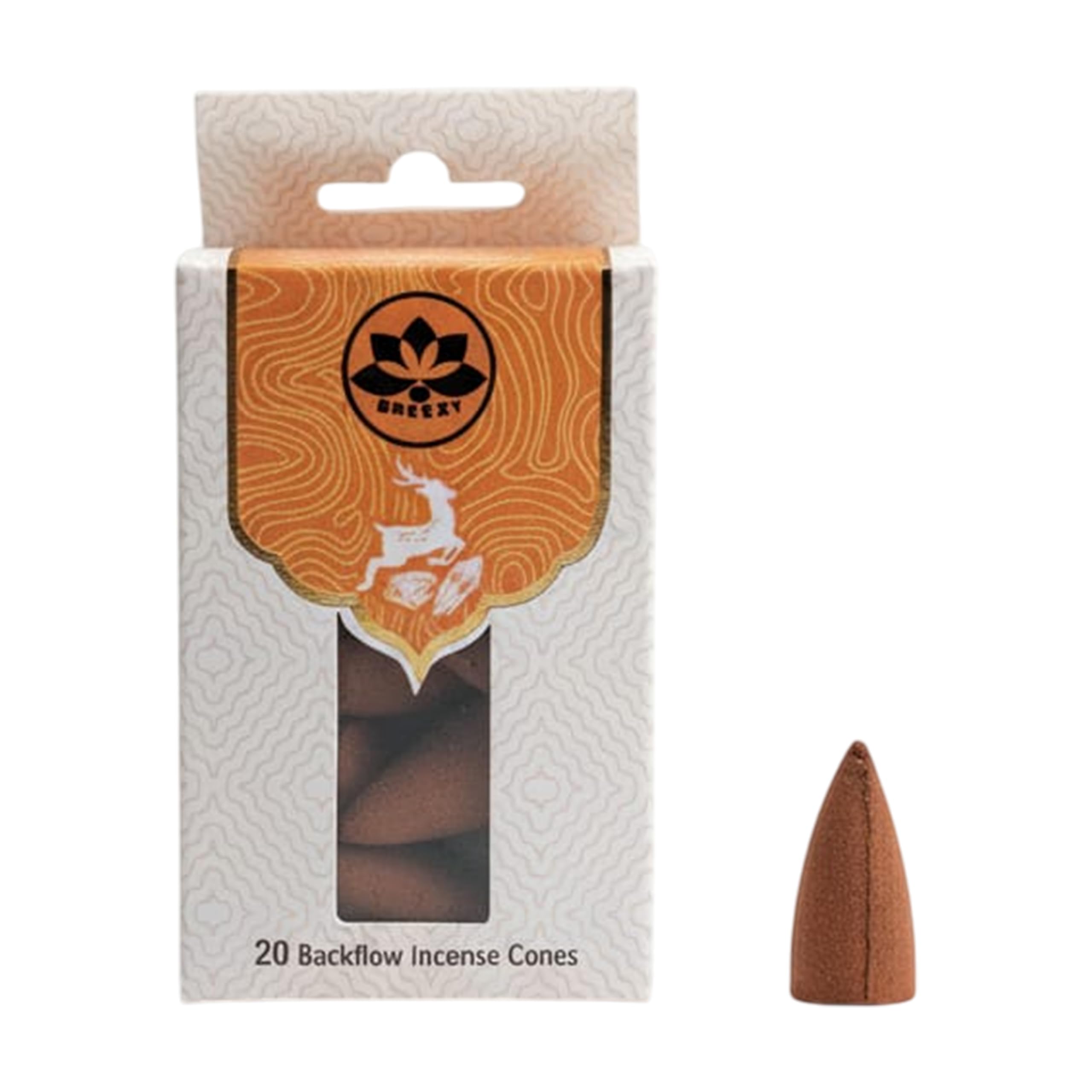 STL Breezy Backflow Incense Cones, Long Burning Scented Aromatherapy Cone for Meditation, Yoga & Home Fragrance, Compatible with Backflow Burners (Amber)