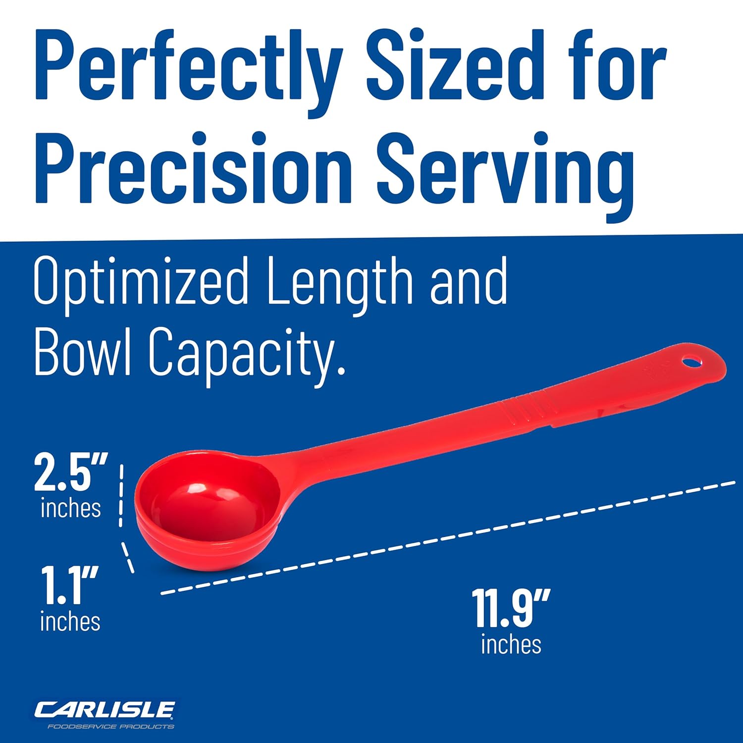 Carlisle FoodService Products Measure Miser Plastic Measuring Spoon with Long Handle, 2 Ounces, Red (Pack of 12)