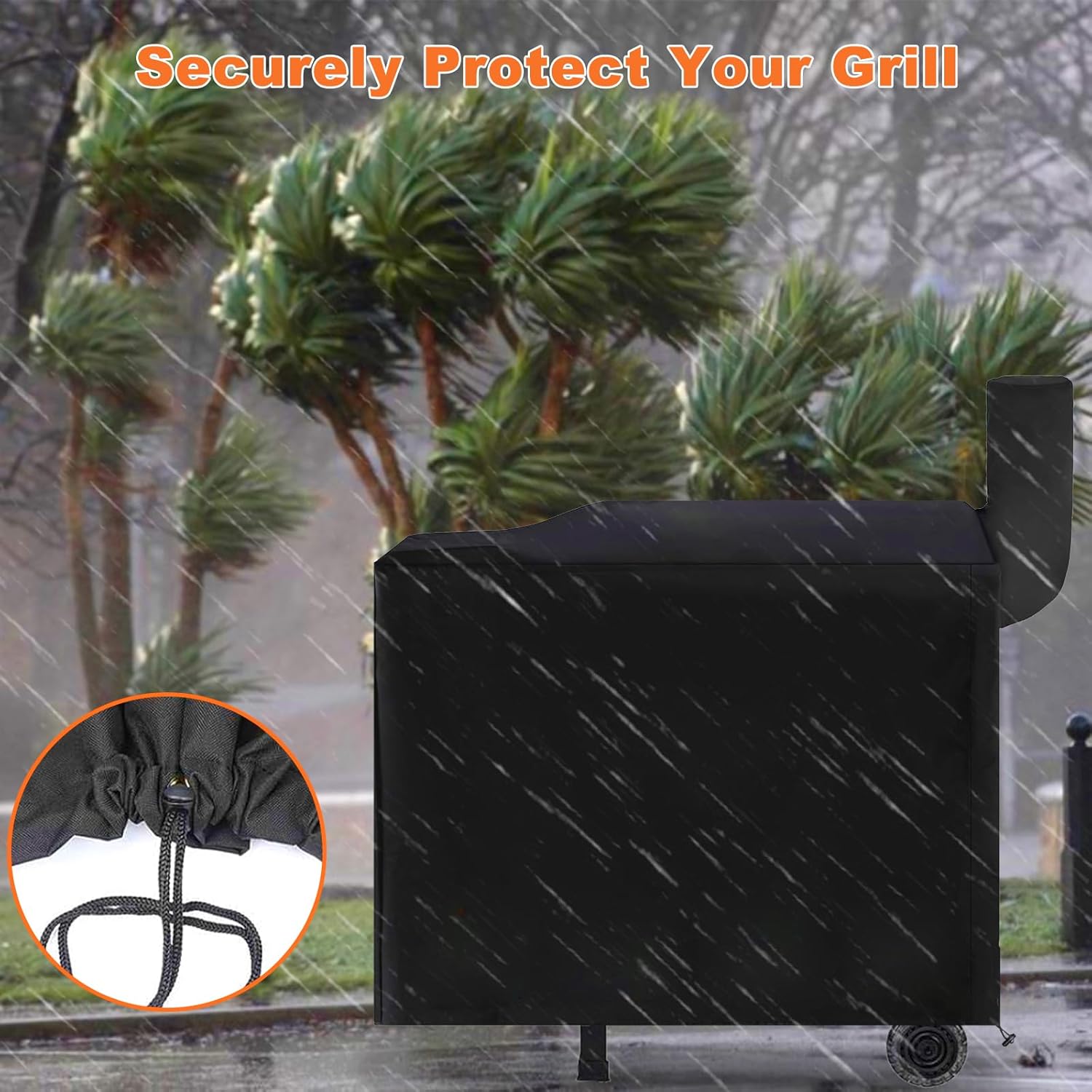 Grill Cover for Z Grill 700 Serial Wood Pellet Grills, for ZPG-450A ZPG-550B Grills, 600D Heavy Duty Waterproof UV Fade Resistant Full Length Z Grill Cover, Year-Round Outdoor Protection
