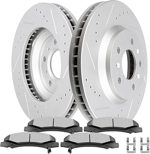 Miniatura 181 de SCITOO Kit de freno delantero Rotores de freno delantero y pastillas de freno de cerámica para 08-16 para Chrysler Town & Country, 08-16 para Dodge