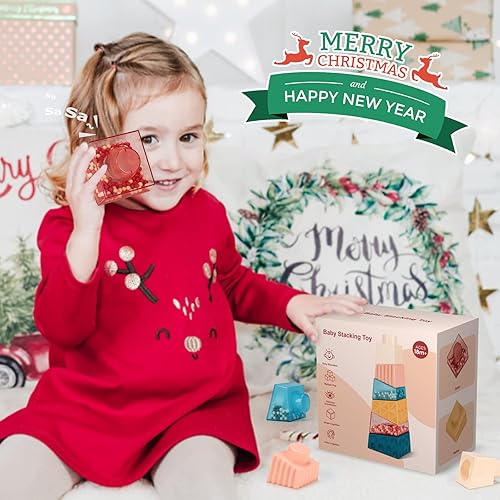 Miniatura 6 de Bloques apilables, 6 bloques de bebé, juguetes apilables para niños pequeños, juguetes Montessori de aprendizaje educativo temprano para bebés,