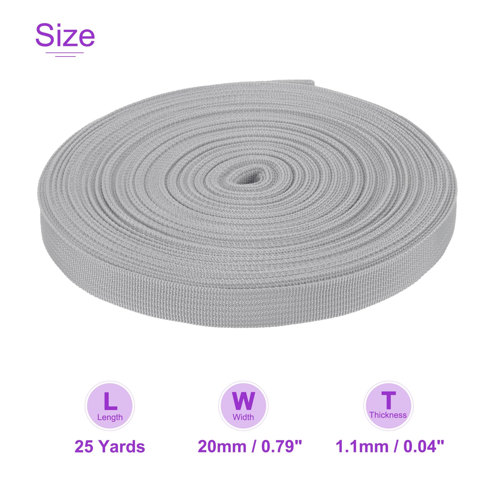 DMiotech 25 Yard x 3/4 inch Width Nylon Webbing Strap Poly Flat Webbing Strapping for DIY Craft Backpack Strapping Sewing - Image 3