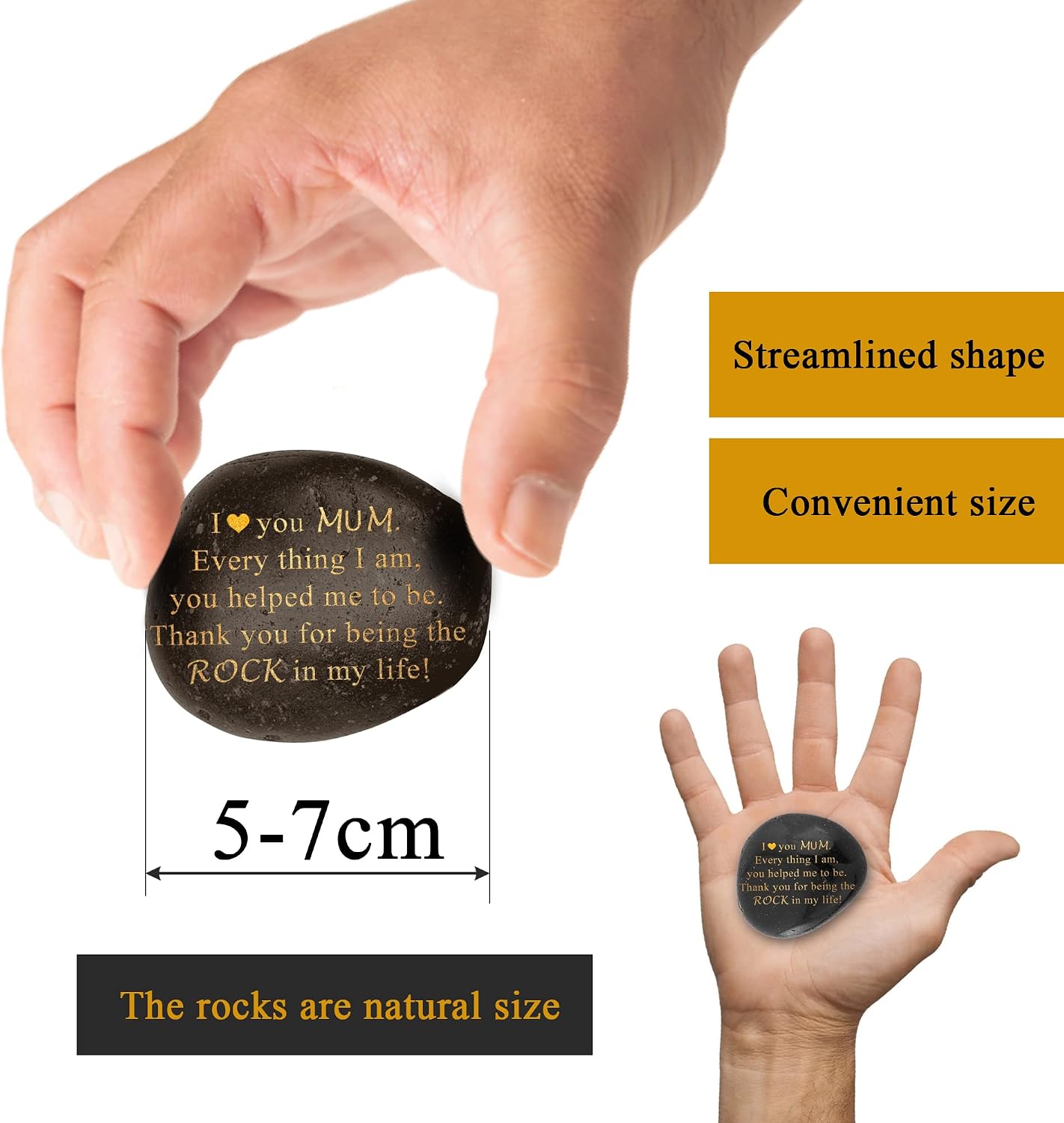 Engraved Rock Mother’s Day Gifts and Father’s Day Gifts, You are My Rock” Dad Gifts from Son - Image 4
