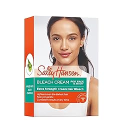 Sally Hansen Extra Strength Crme Body Bleach Kit | Face & Body Hair Lightening Cream with Aloe | Complete Bleach System (Package May Vary)