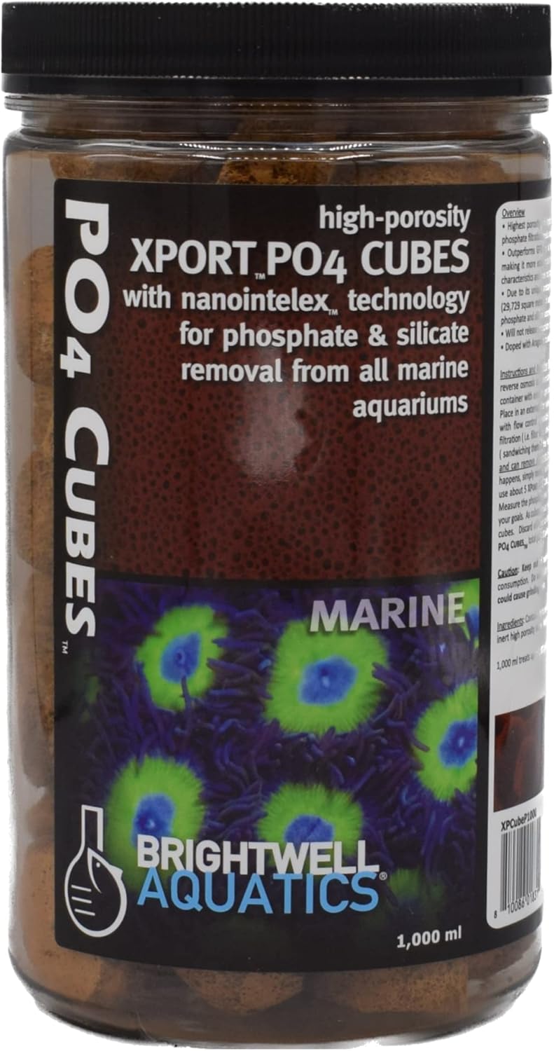 Brightwell Aquatics Xport PO4 Cubes - High-Porosity Cube Filter Media for Phosphate & Silicate Removal from All Ponds & Freshwater & Marine Aquariums, 1000ML (XPCubeP1000)