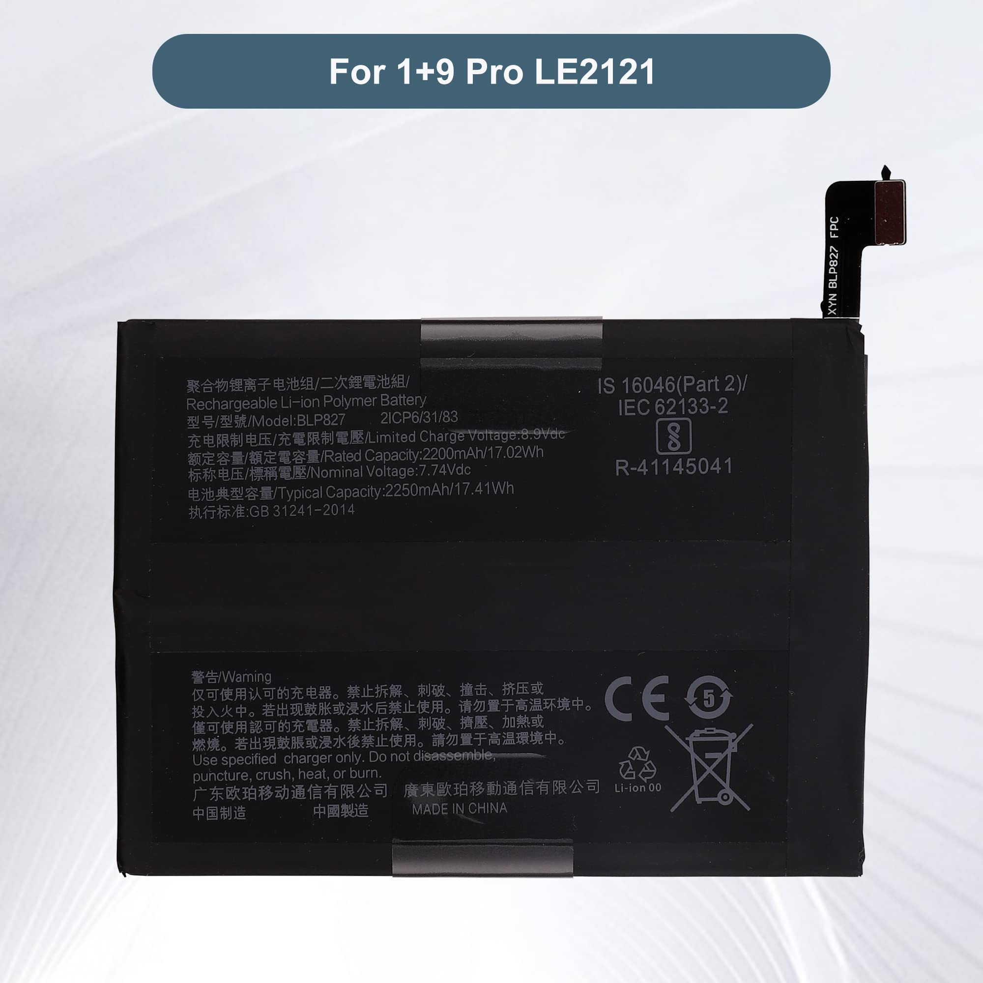 Kit Batteria BLP827 Per OnePlus 9 Pro – 4500mAh Con Strumenti Di Riparazione E Adesivo