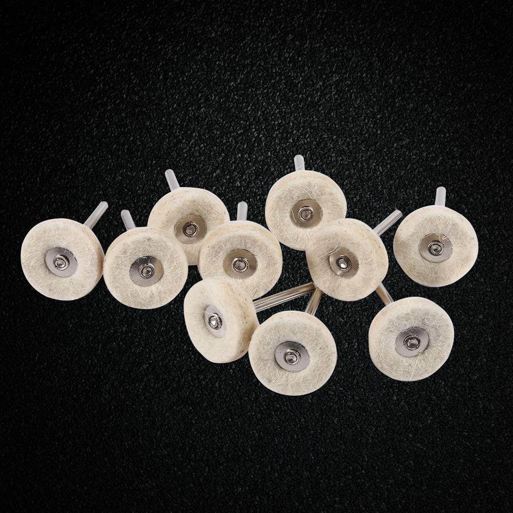 Yosoo 10 szt. 25 mm wełniany filc polerski tarcza polerska, wiertło polerskie w kształcie litery T szczotki szlifierskie z uchwytem do narzędzia obrotowego