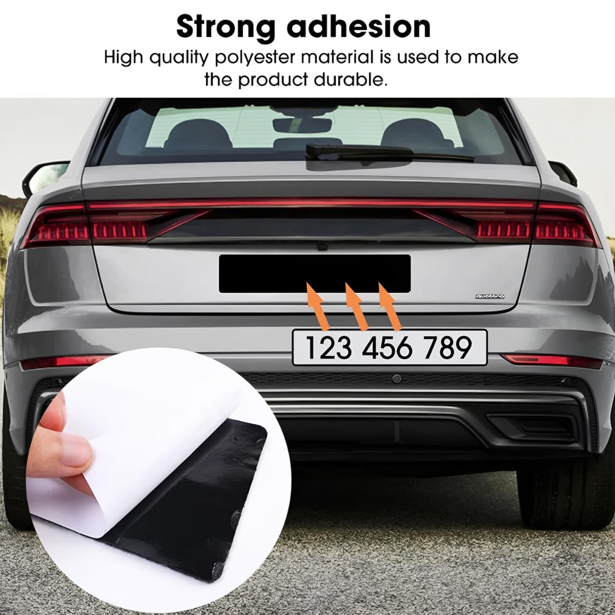 Porta Targa In Velcro Senza Cornice - 2 Pezzi, Auto Adesivo, Invisibile, Per Auto E Moto - Foto 12