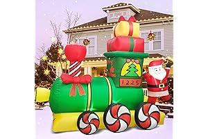 Delightful 10 FT Christmas Inflatable Train Outdoor Decor