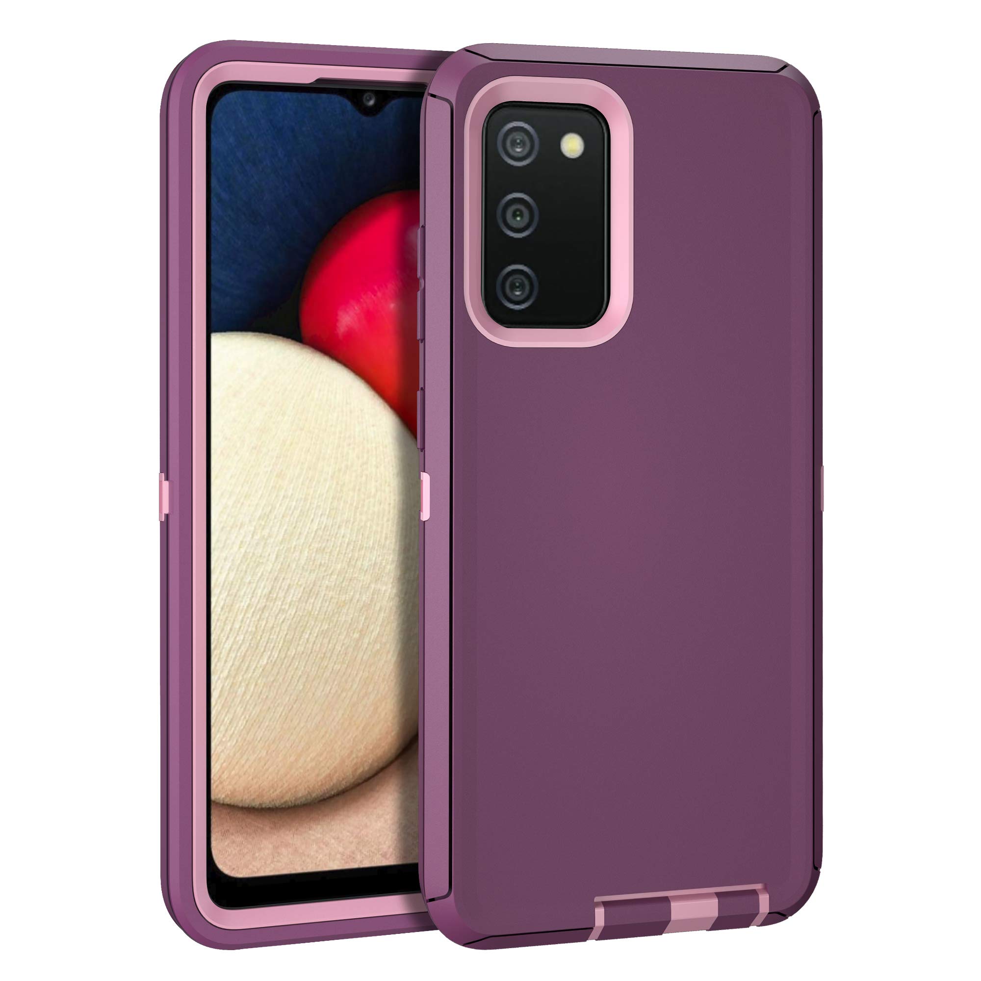 CHEERINGARY for Samsung Galaxy A02s Case Protective Shockproof Heavy Duty Anti-Scratch Defensive Galaxy A02s Case for Men Women Full Body Protection Anti-Slip Case for Samsung Galaxy A02s Wine Red