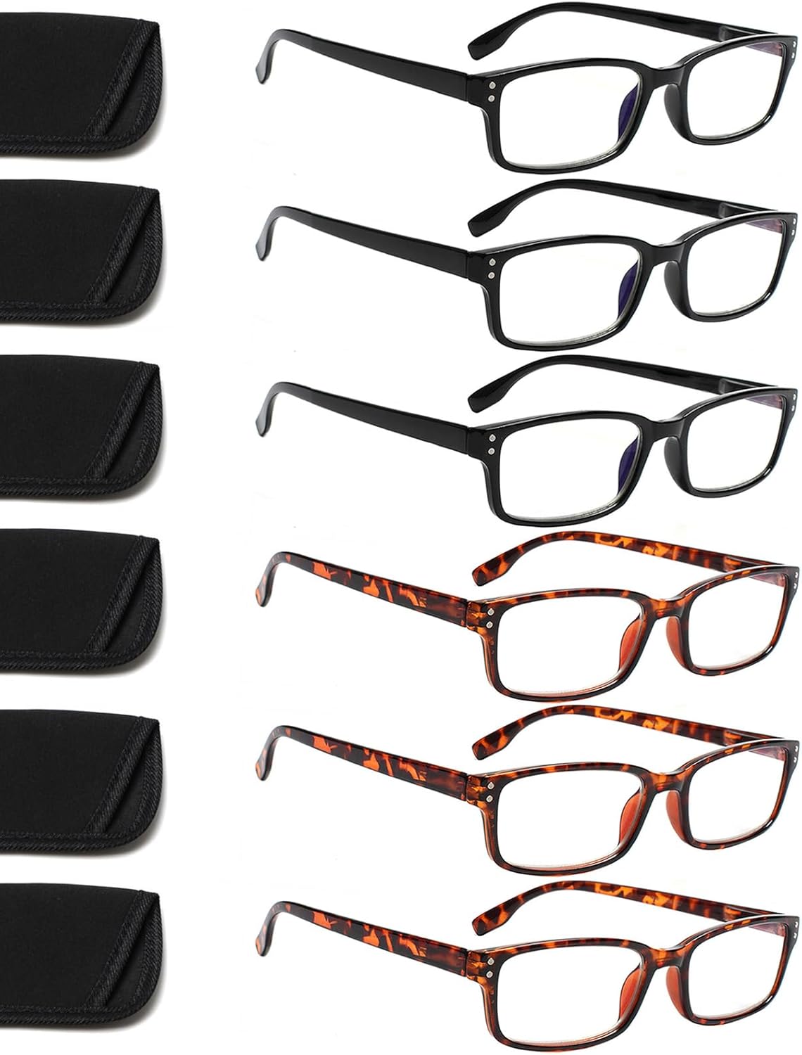 Kerecsen 6-Pack Reading Glasses Blue Light Blocking,Spring Hinge Readers for Men Women,Computer Eyeglasses Kerecsen 6-Pack Reading Glasses Blue Light Blocking,Spring Hinge Readers for Men Women,Computer Eyeglasses