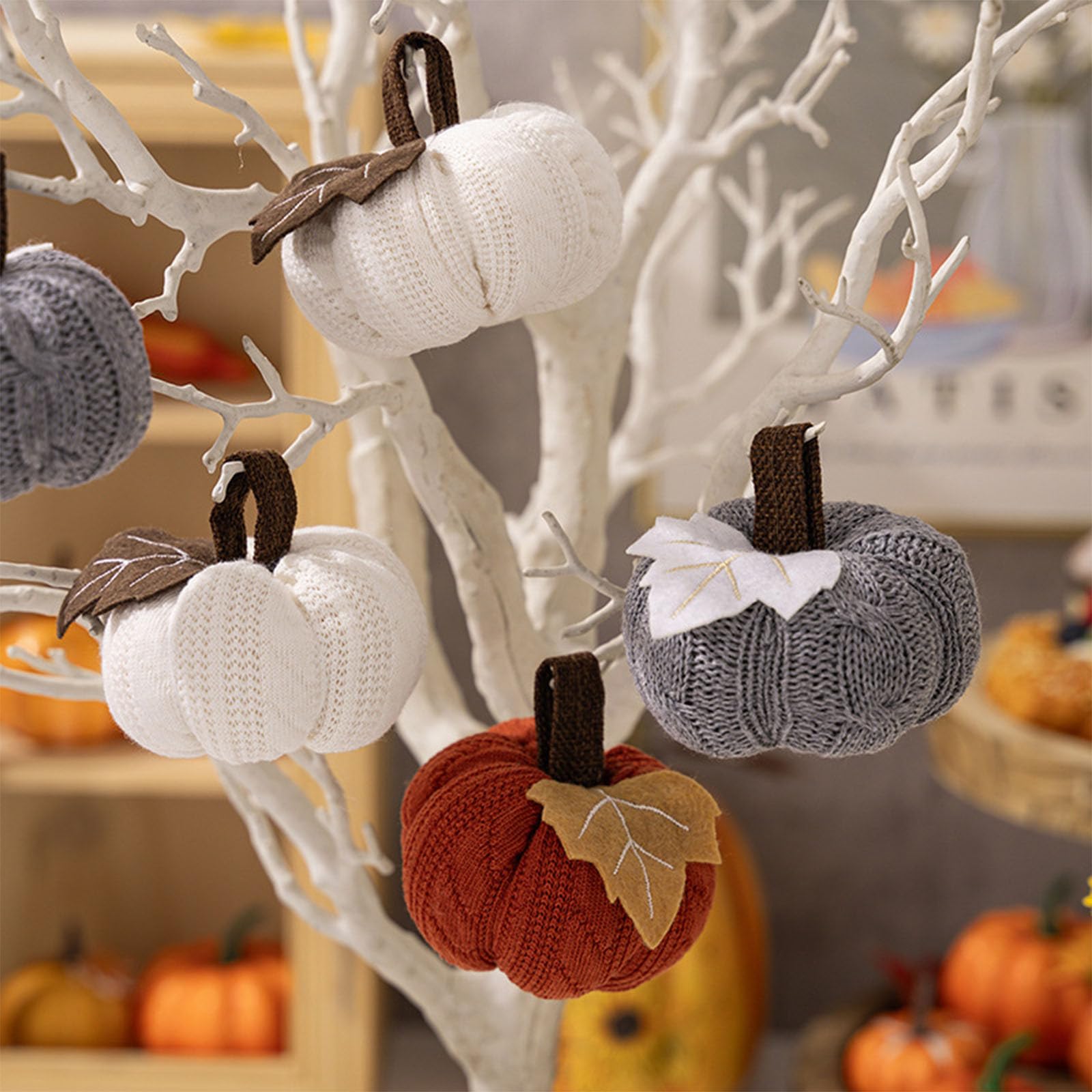 Handgehäkelter Kürbis – Herbst-Deko Aus Polyester, 18–20 Cm, In Orange, Weiß Oder Gelb – Für Tisch, Regal & Mehr
