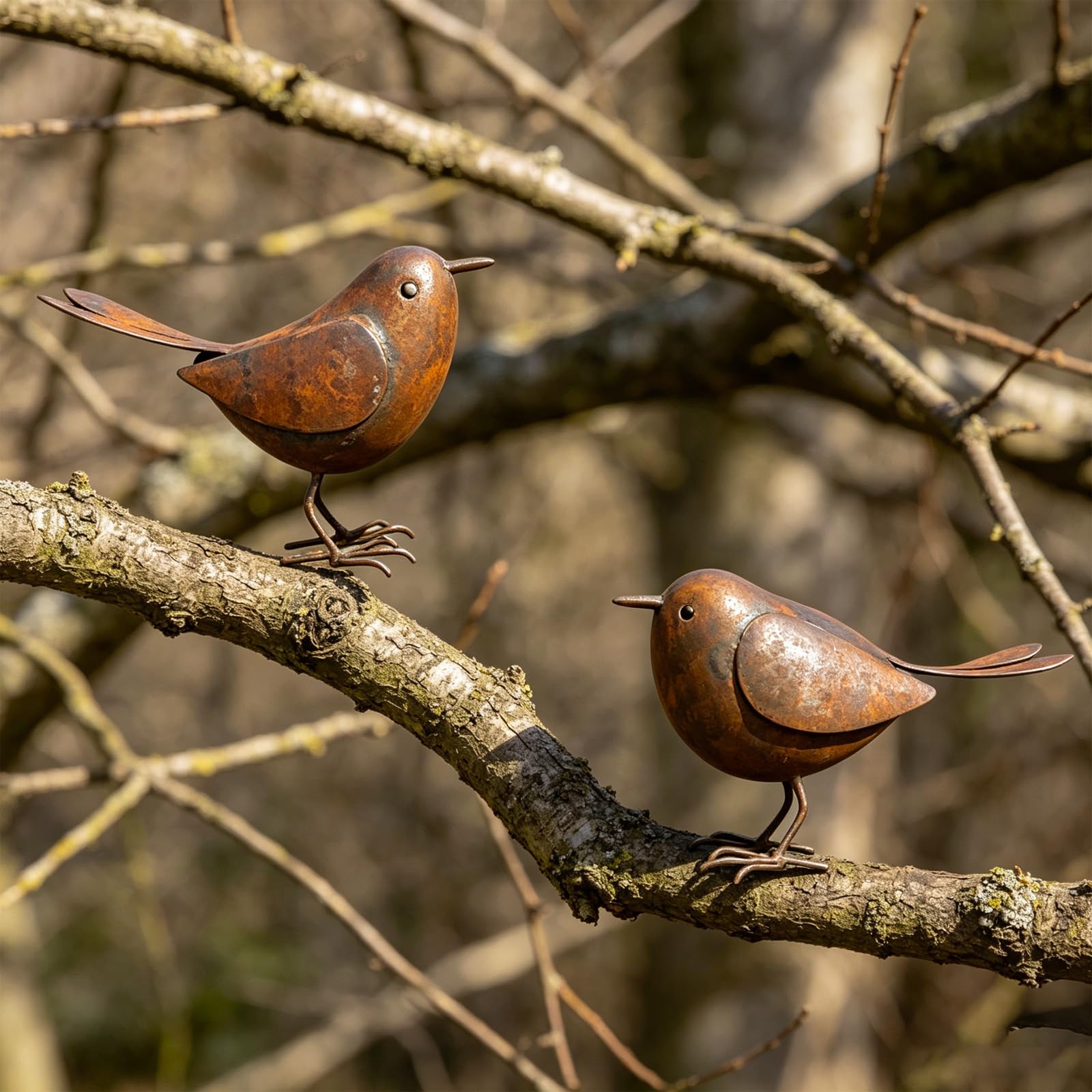 Gartenstecker Rost,2 Stück Vögel Gartenstecker,Rost Vogel Gartendeko für Draußen,Dekorative Gartenpfähle,Rostdeko Gartendeko,Outdoor und Garten Vintage Singvogel,für Garten Terrasse Balkon Blumentopf