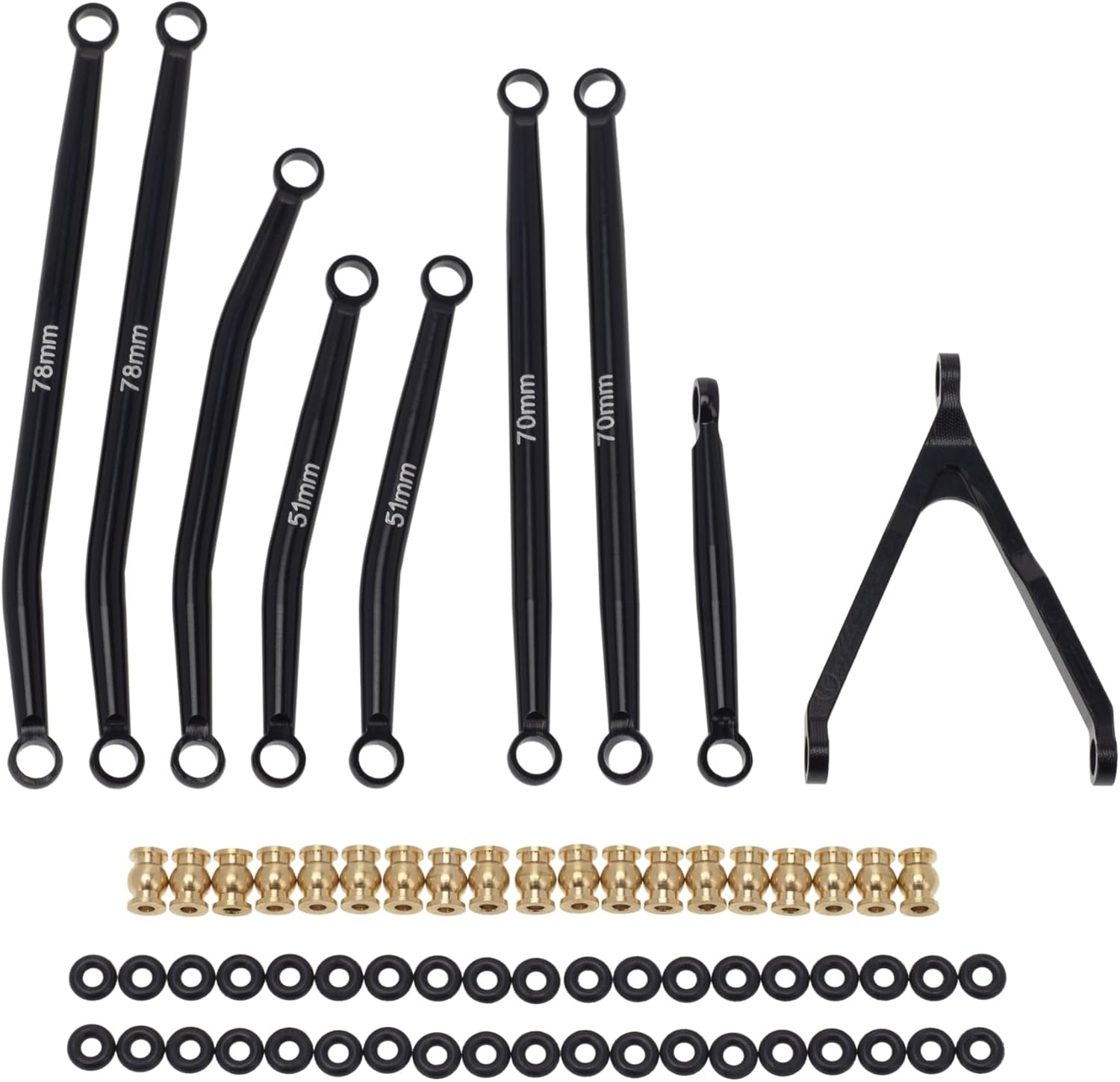 Steering Link Car Aluminum Clearance Suspension Links Steering Rod Tie Axial SCX24 Fit for Jeep Gladiator AXI00005 Car Accessories (Color : Black)