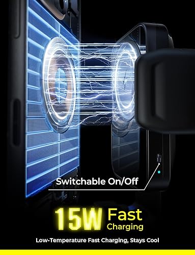 Miniatura 4 de LISEN Cargador inalámbrico para automóvil, 15 W, carga rápida, ventilación de aire, soporte para teléfono, cargador de teléfono para automóvil sin