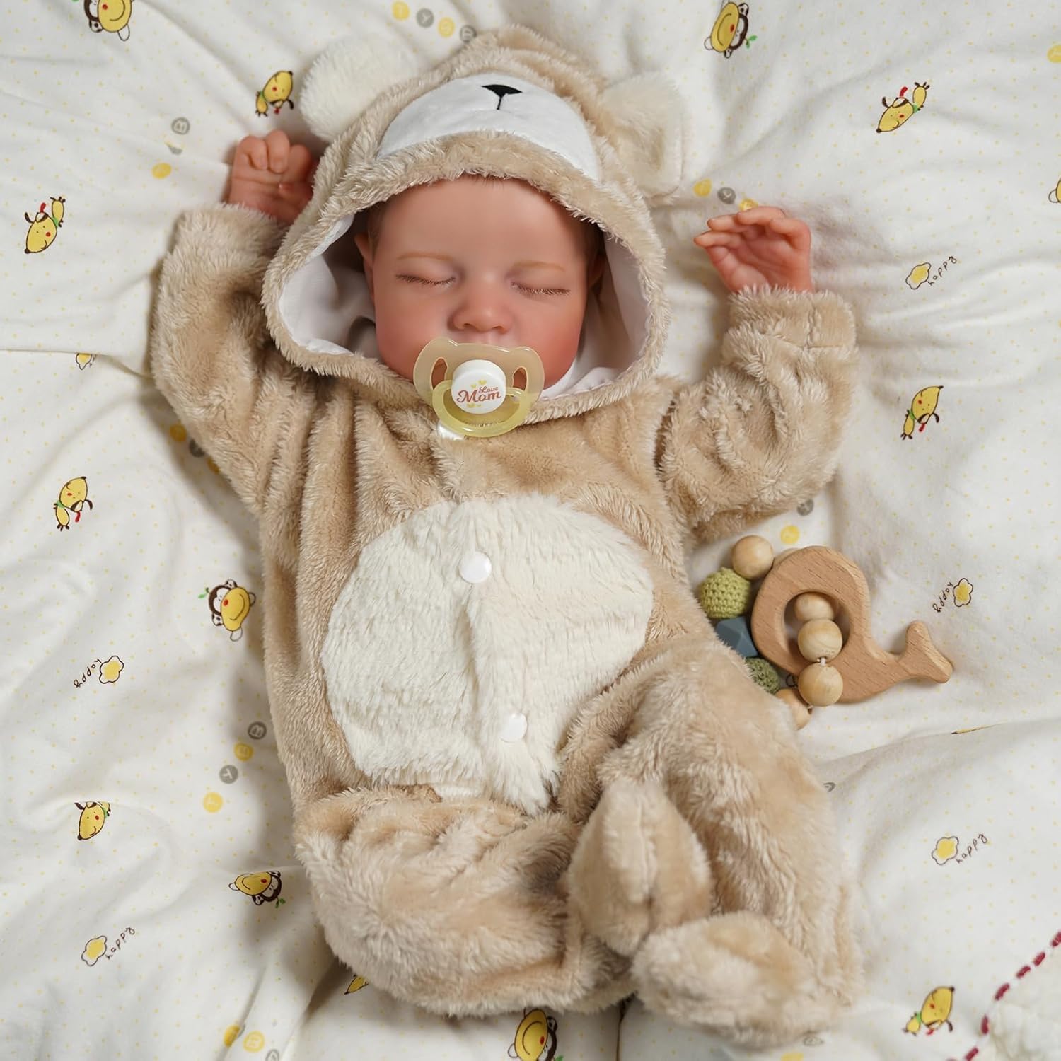 Reborn Male 18 cali Realistyczne ręcznie robione lalki dla niemowląt z miękkim ciałem z tkaniny - lalka wygląda jak prawdziwe dziecko (chłopiec z zamkniętymi oczami)