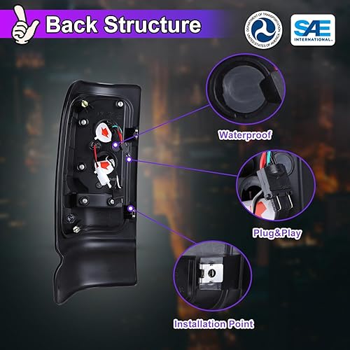 Miniatura 3 de Nixon Offroad Luces traseras LED para Dodge Ram 1500 2500 3500 1994-2001 (incluyendo para Dodge Ram 25003500 2002, para Dodge Ram 4000 1995-2002),