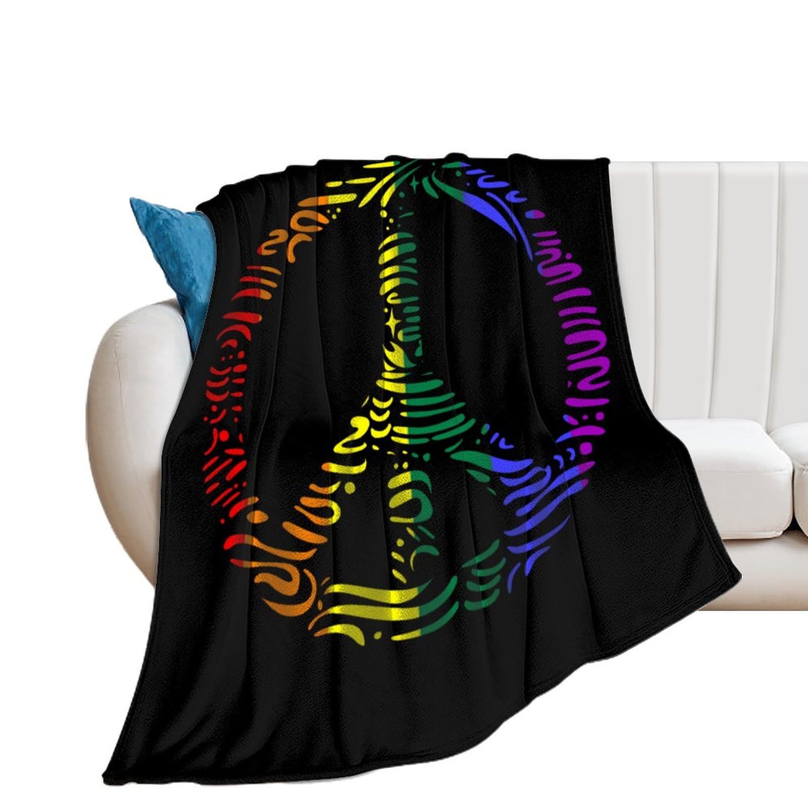 NCLQVJXZKHW Peace LGBT Rainbow Flag Flannel Blanket Soft Throw Blankets Bed Couch Sofa Travel