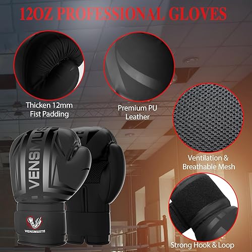 Miniatura 3 de Saco de boxeo para adultos, juego de saco de boxeo pesado Oxford de 4 pies, saco de boxeo con guantes de boxeo de 12 onzas, cadenas, envolturas de