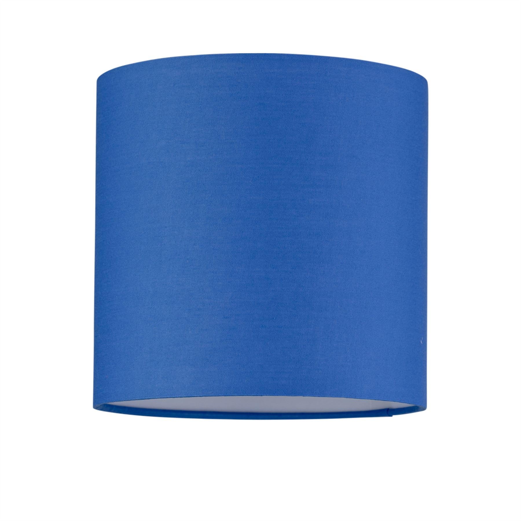 Firstchoicelighting Royal Blue Cotton Fabric Table Lamp Shade, Lampshade For Table Lamp Or Bedside Light, Diameter 17Cm