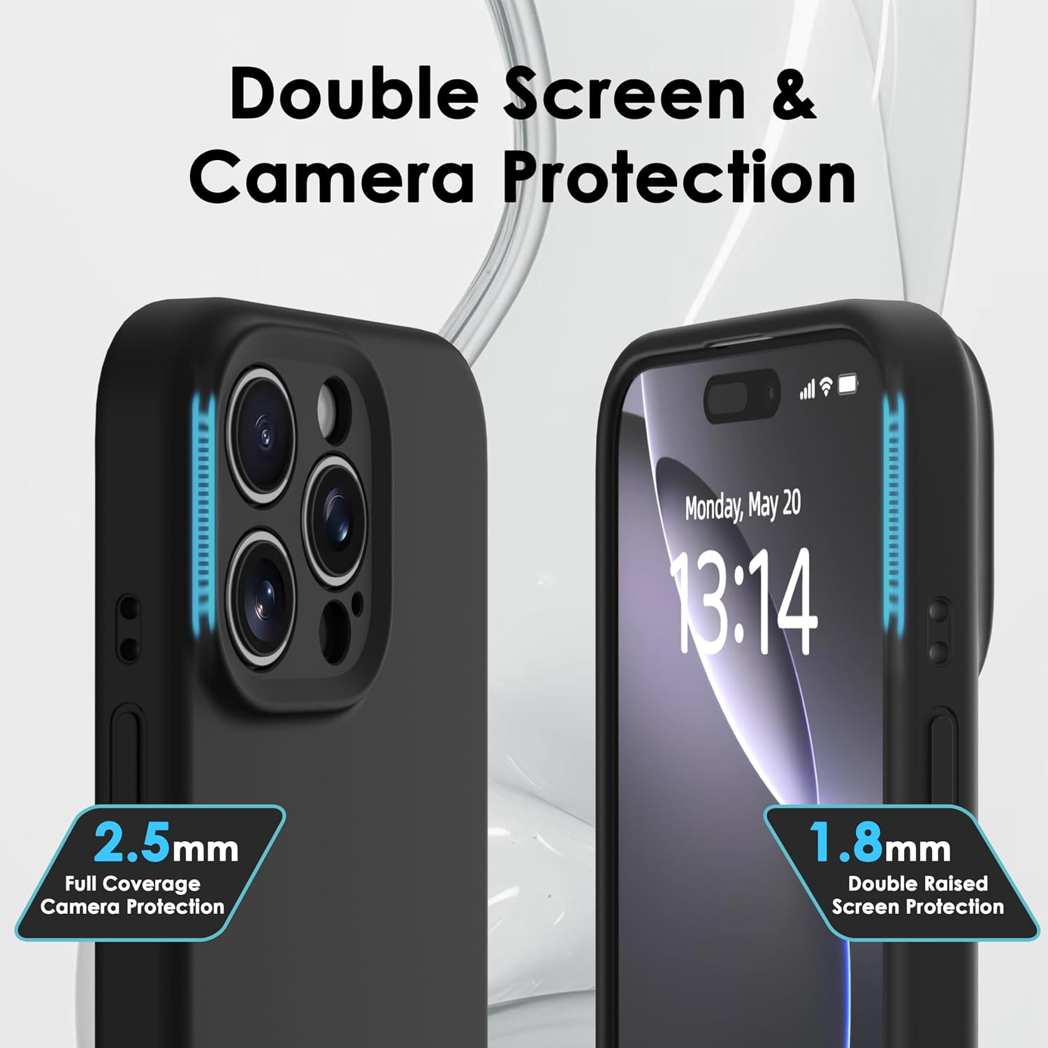 IAIYOXI Magnetic Silicone Case Compatible with iPhone 16 Pro Max Case, Compatible with All MagSafe Accessories, Shockproof Protective Phone Case with Soft Anti-Scratch Microfiber Lining, Black image 5